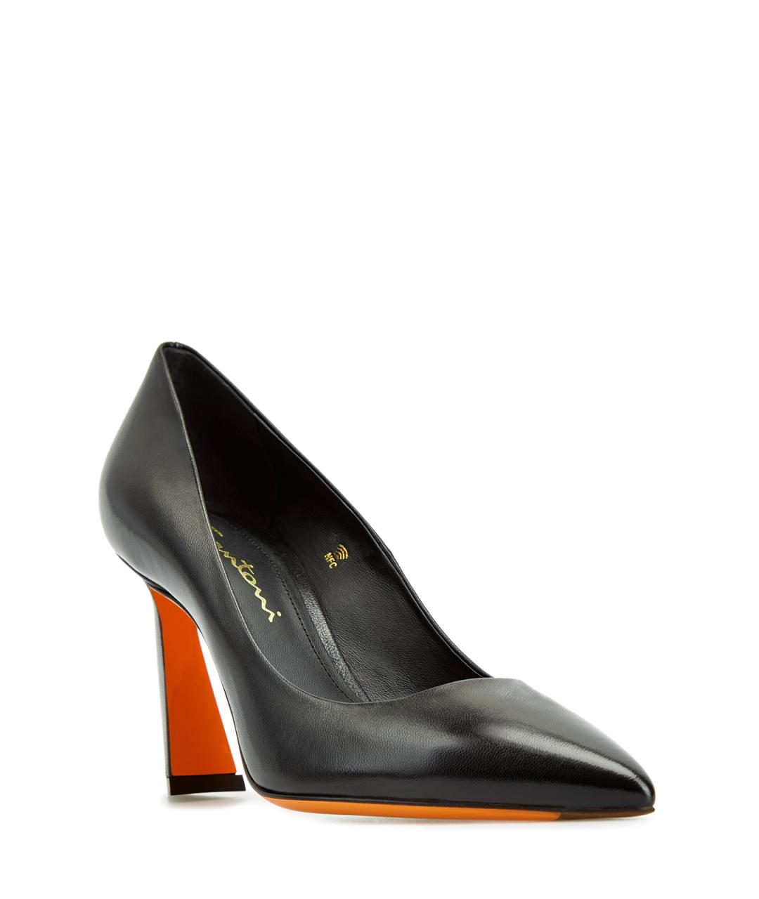 SANTONI Черные кожаные туфли, фото 3