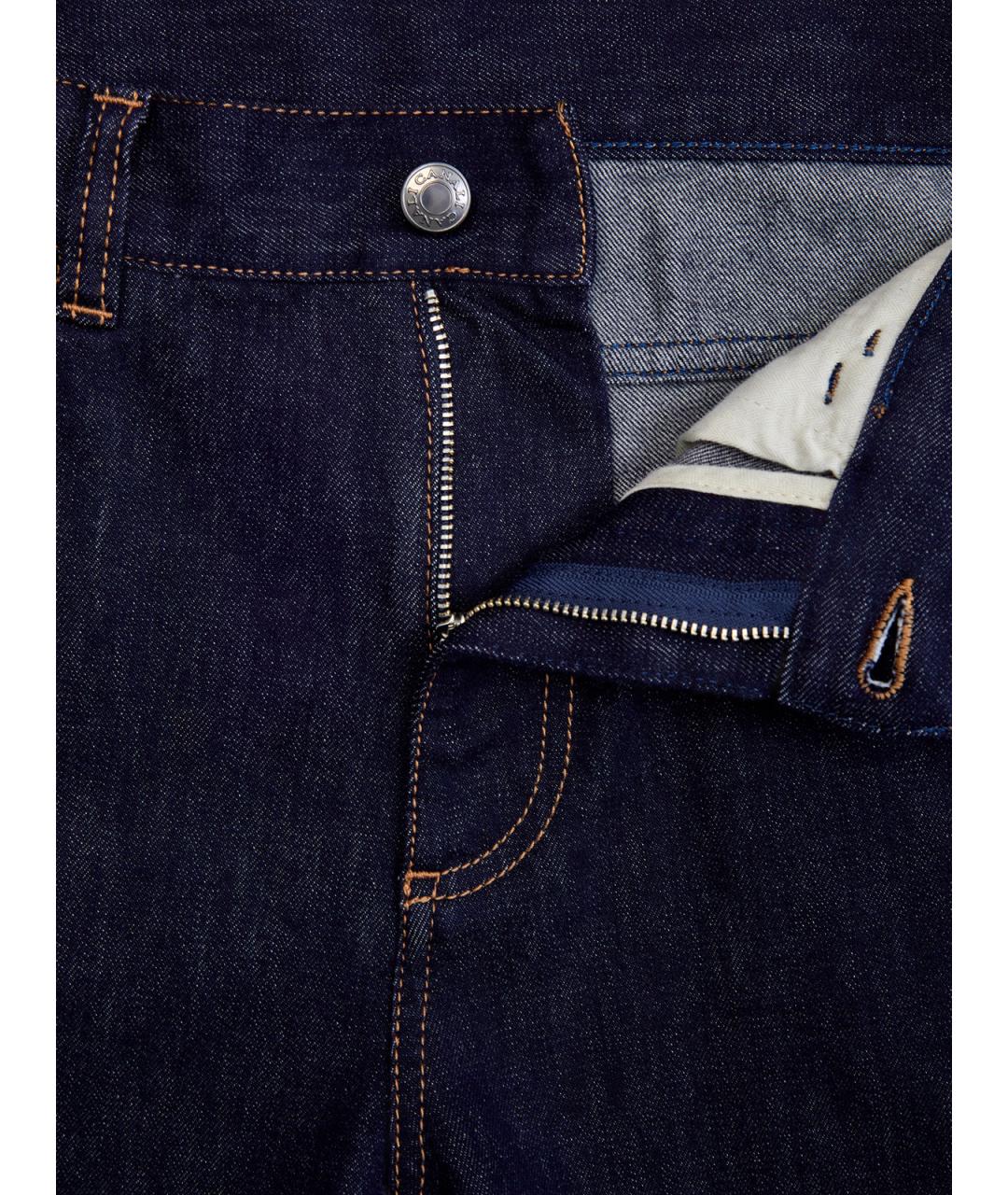 CANALI Темно-синие хлопковые прямые джинсы, фото 6