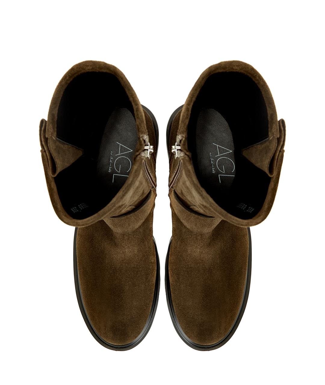 AGL Коричневые замшевые сапоги, фото 5