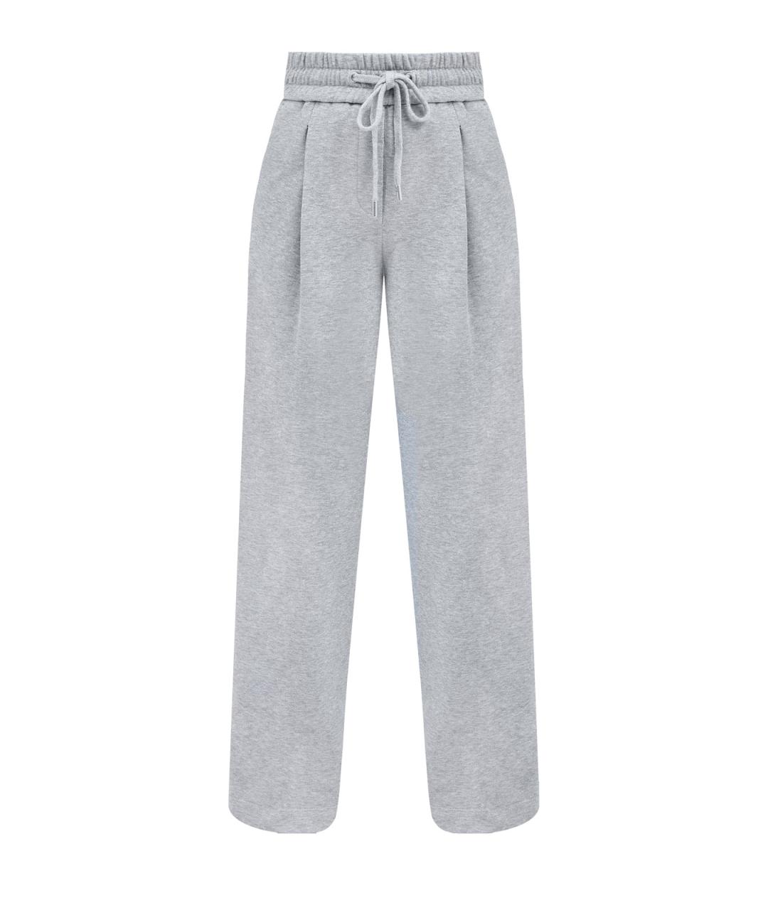 PESERICO Серые хлопковые прямые брюки, фото 1