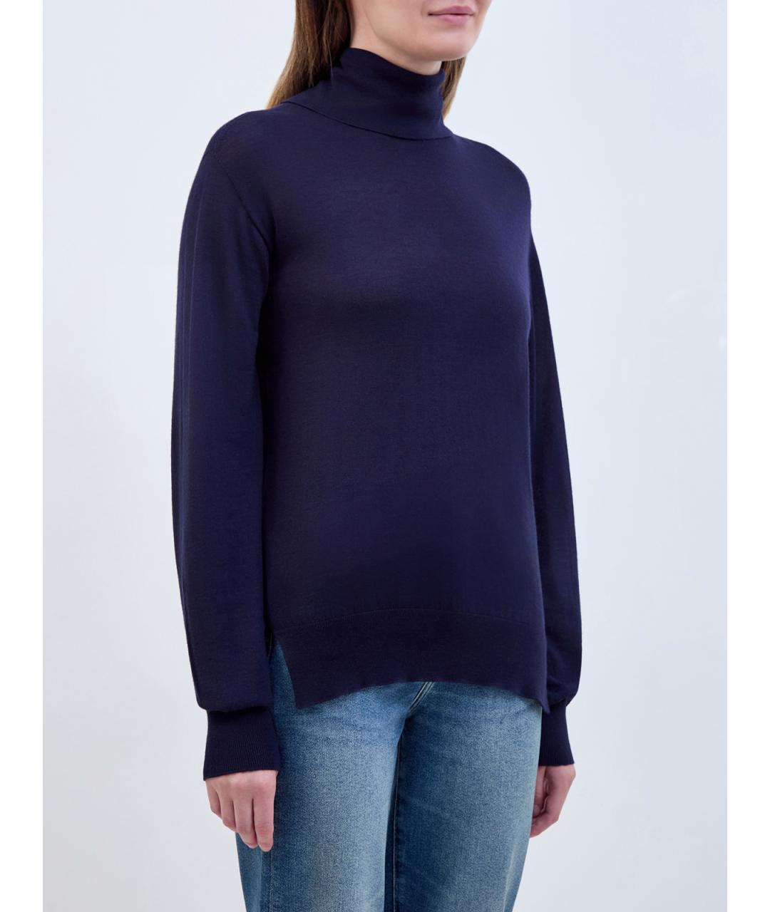 JIL SANDER Синяя шерстяная водолазка, фото 3