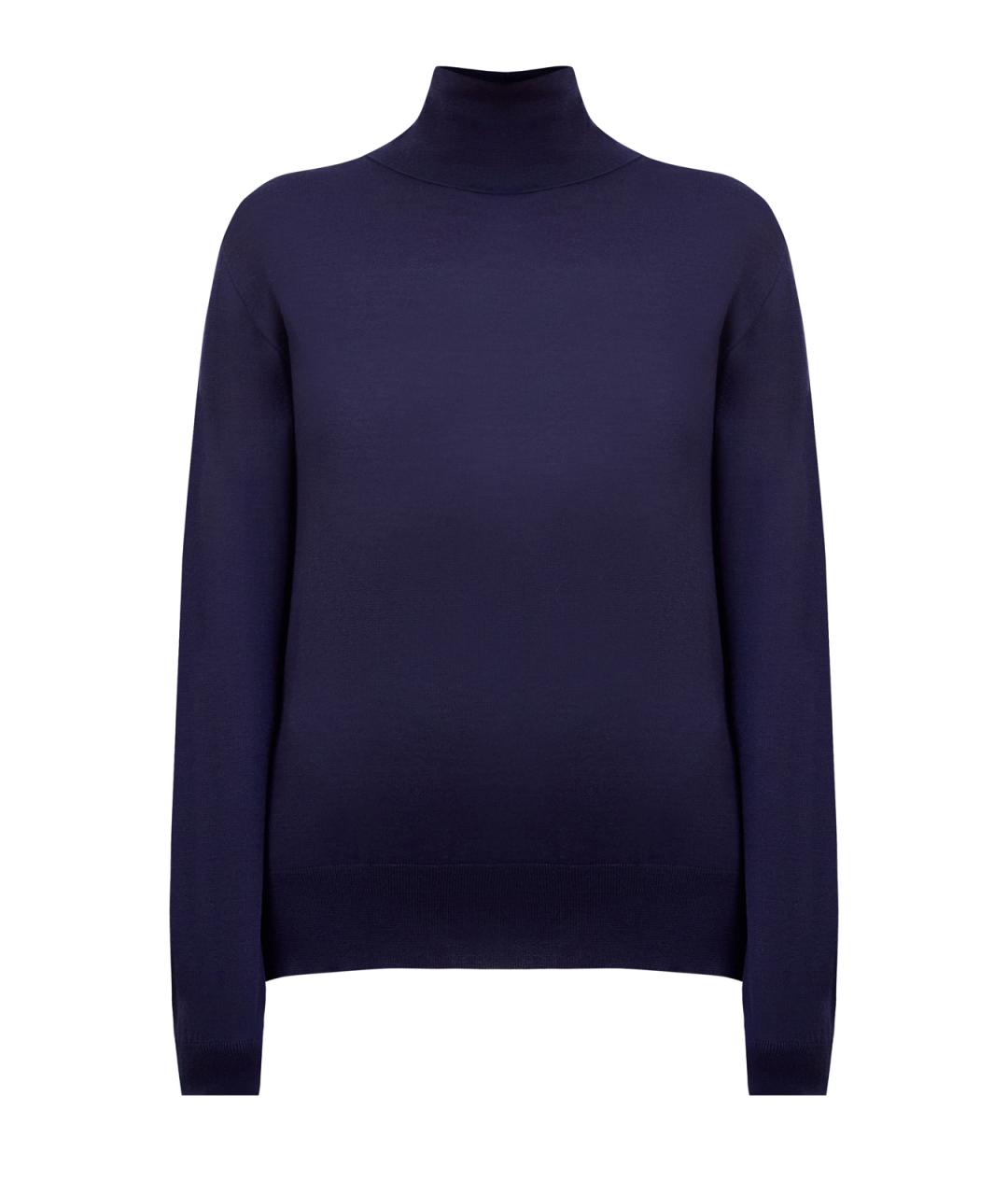 JIL SANDER Синяя шерстяная водолазка, фото 1