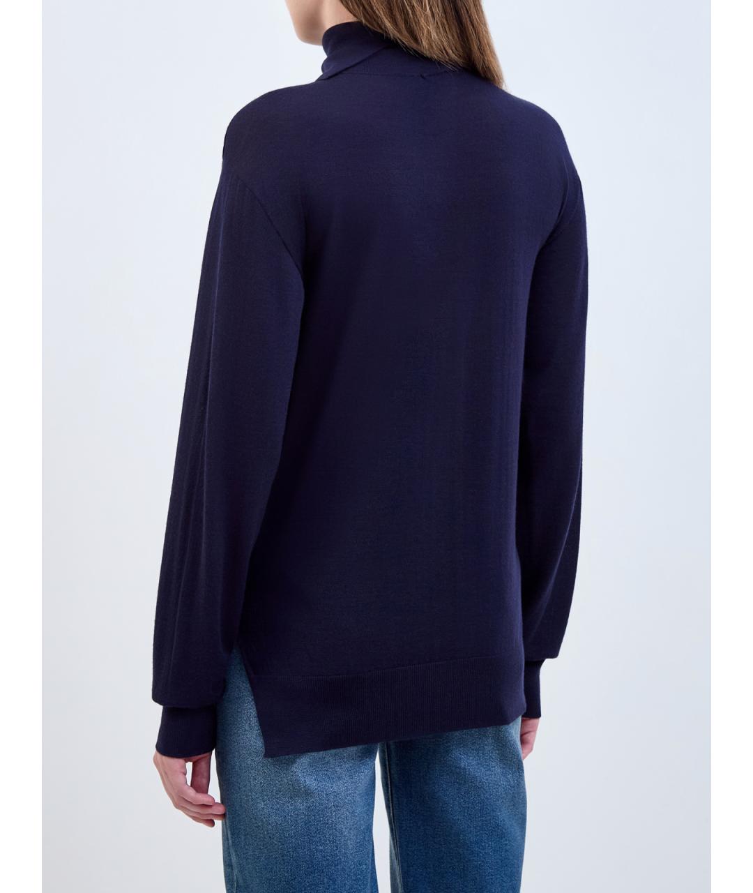 JIL SANDER Синяя шерстяная водолазка, фото 4