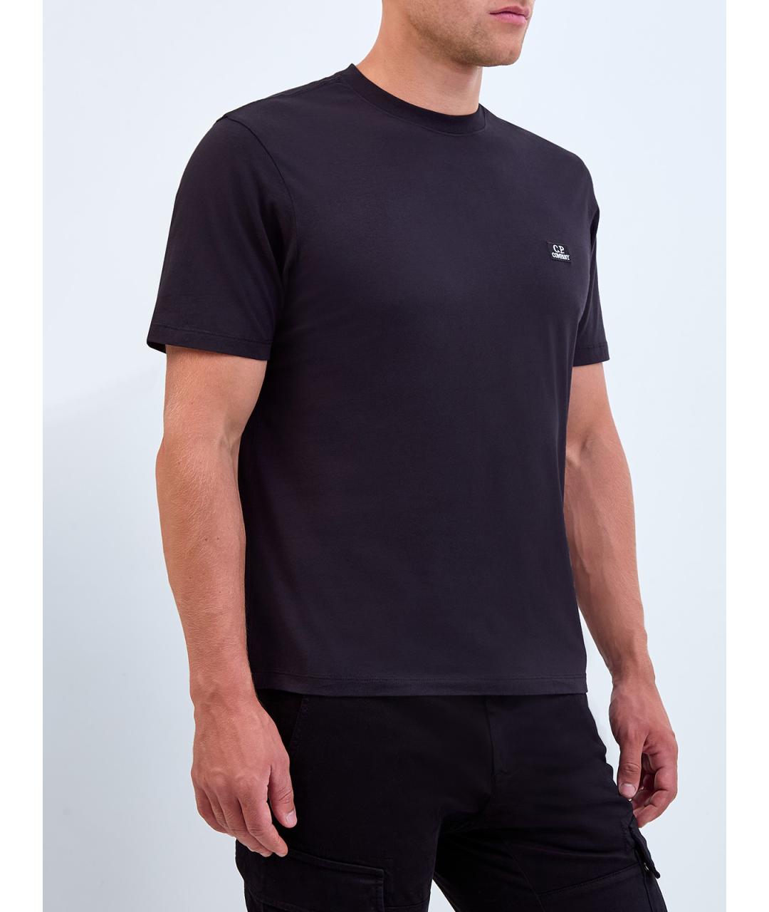 CP COMPANY Черная хлопковая футболка, фото 3