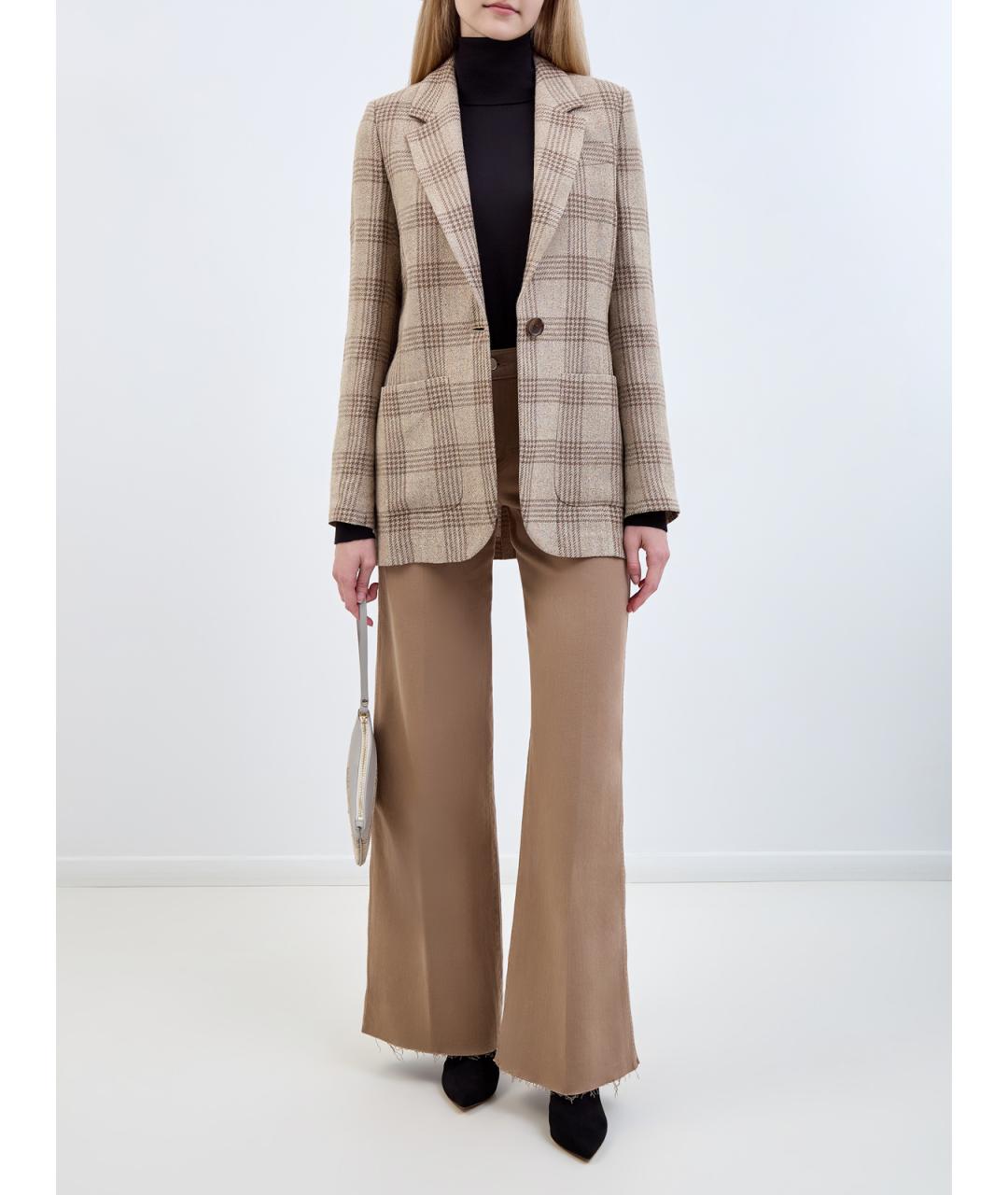 7 FOR ALL MANKIND Коричневые хлопковые прямые джинсы, фото 2