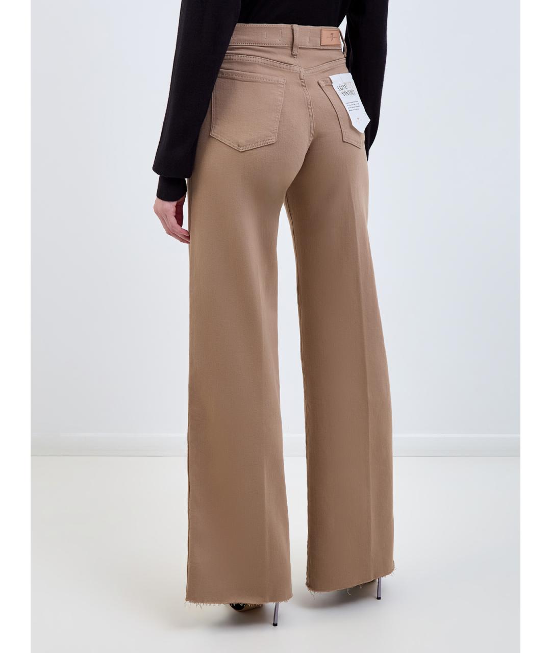 7 FOR ALL MANKIND Коричневые хлопковые прямые джинсы, фото 4