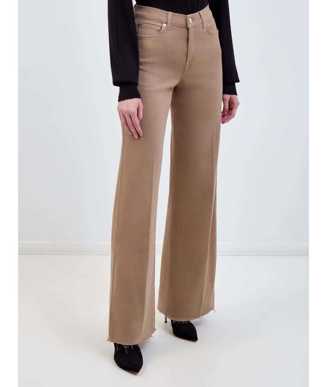 7 FOR ALL MANKIND Коричневые хлопковые прямые джинсы, фото 3