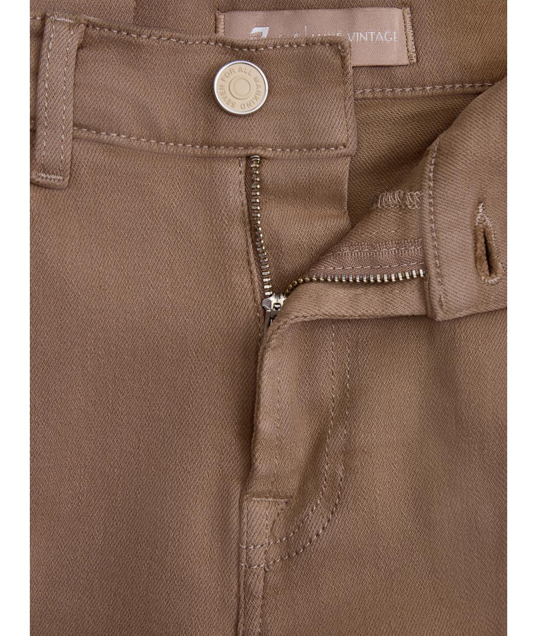 7 FOR ALL MANKIND Коричневые хлопковые прямые джинсы, фото 6