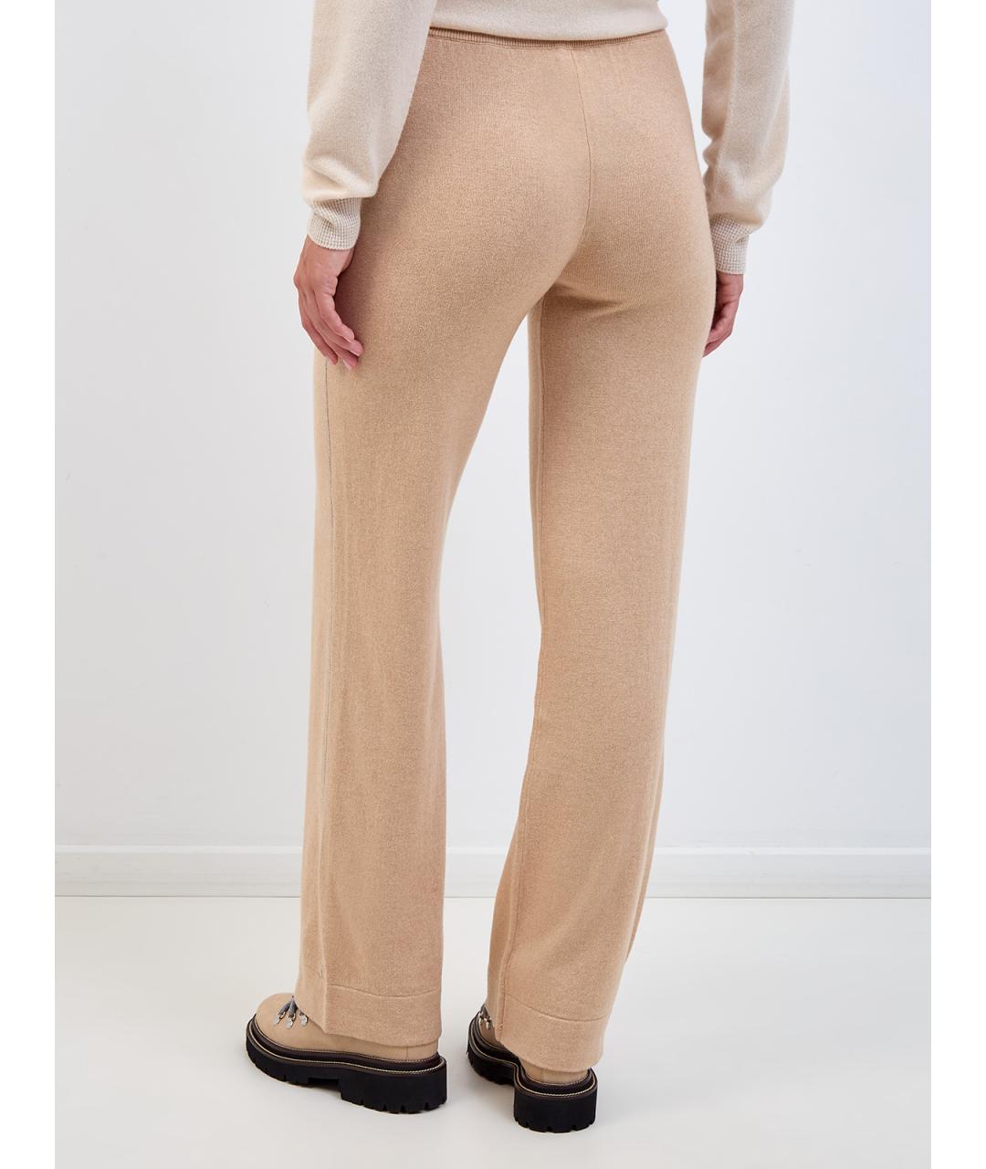 PESERICO Бежевые шерстяные прямые брюки, фото 4