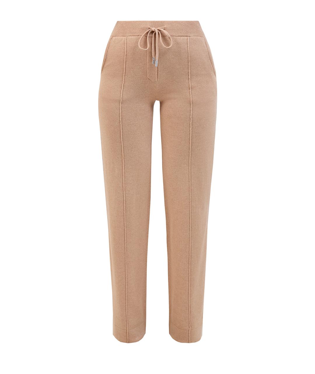 PESERICO Бежевые шерстяные прямые брюки, фото 1