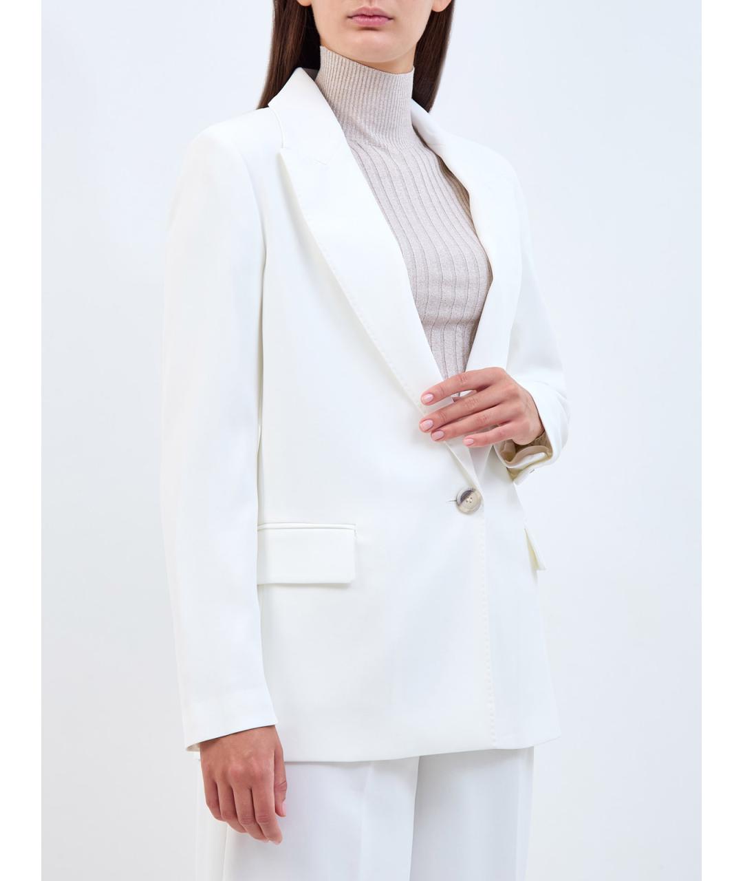 PESERICO Белый полиэстеровый жакет/пиджак, фото 3