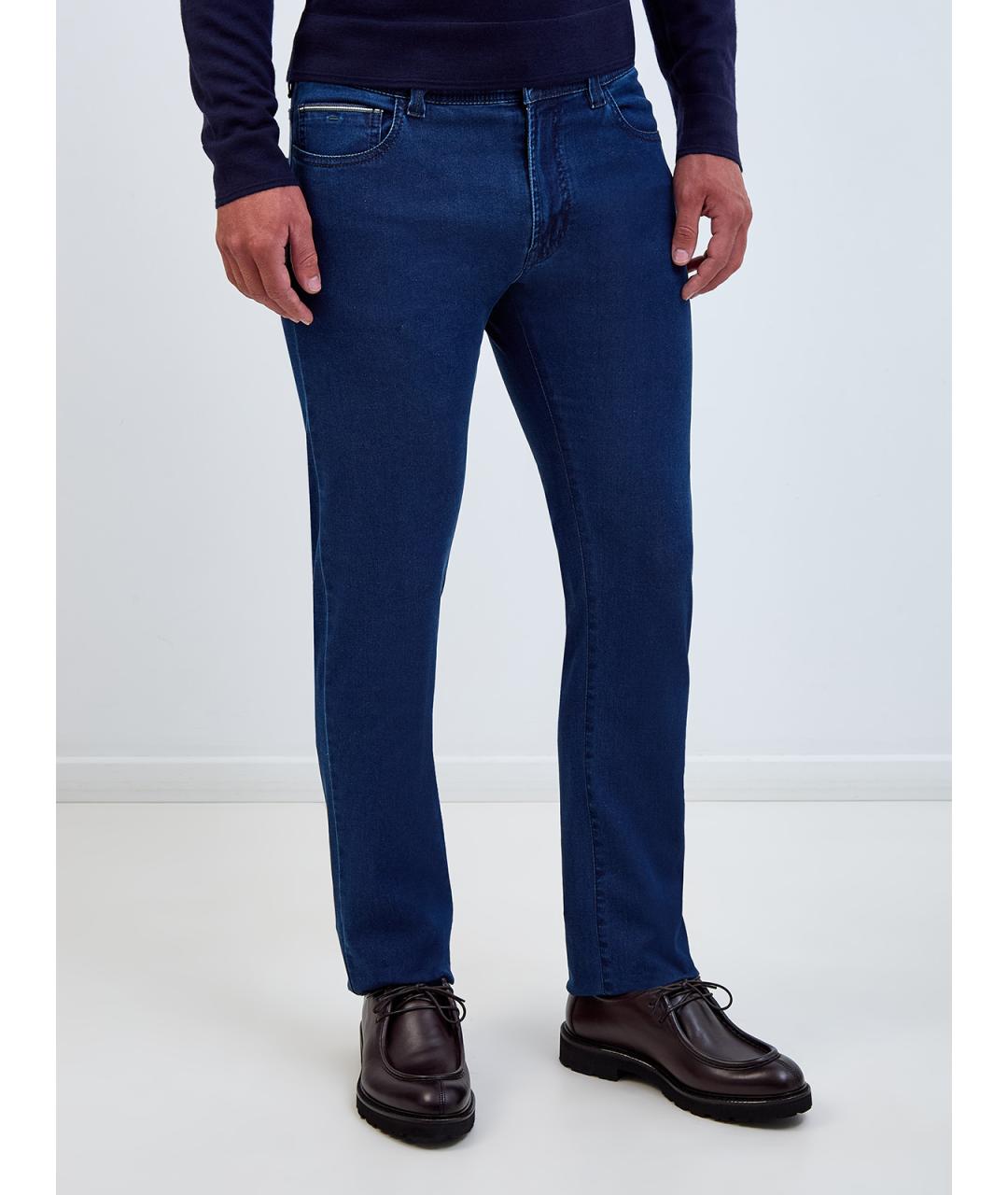 CANALI Синие хлопковые джинсы скинни, фото 3