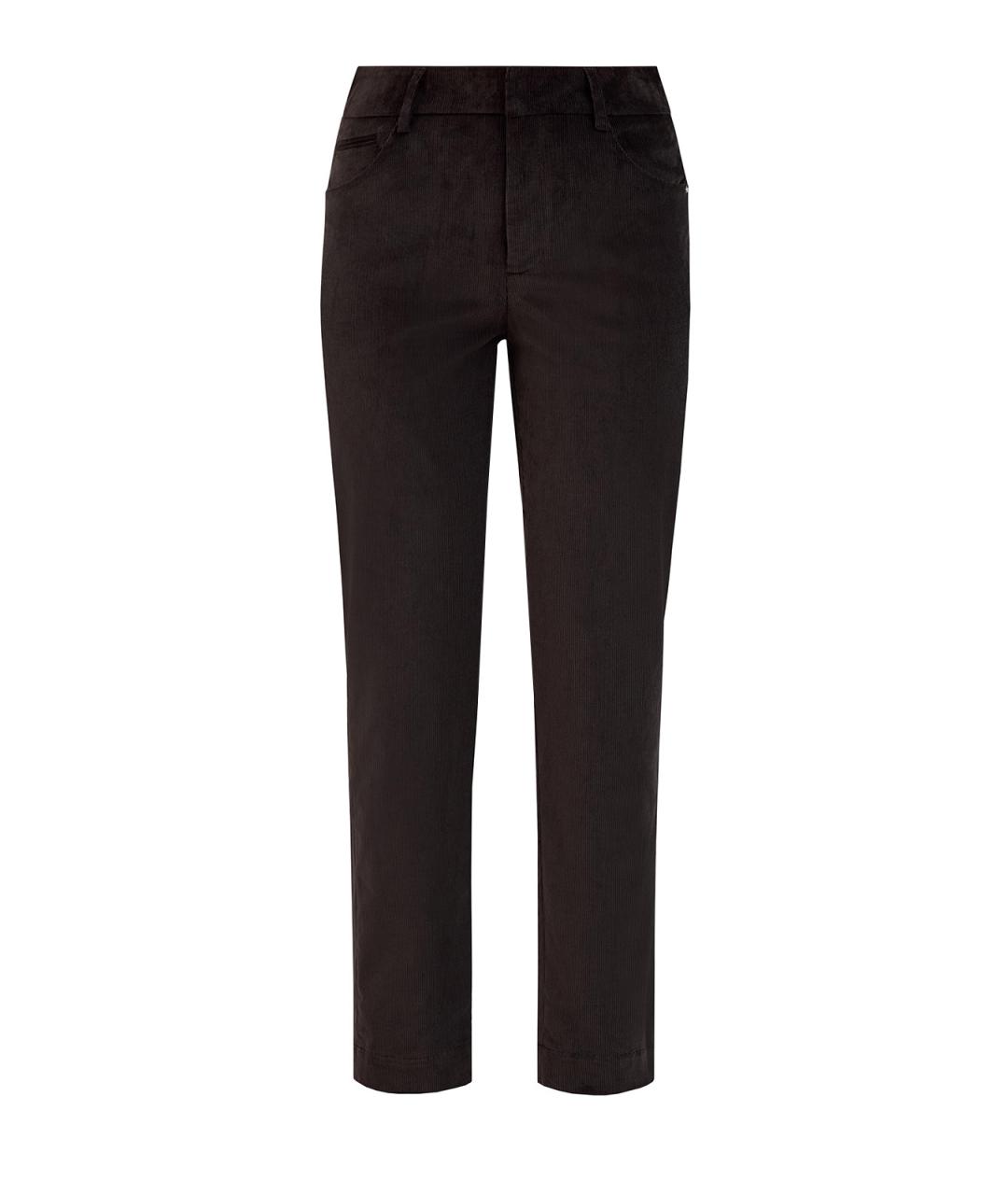 LORENA ANTONIAZZI Коричневые хлопковые прямые брюки, фото 1