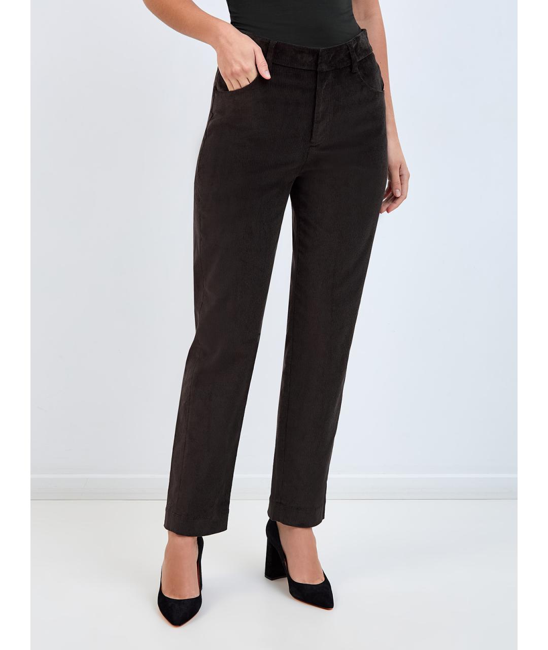 LORENA ANTONIAZZI Коричневые хлопковые прямые брюки, фото 3