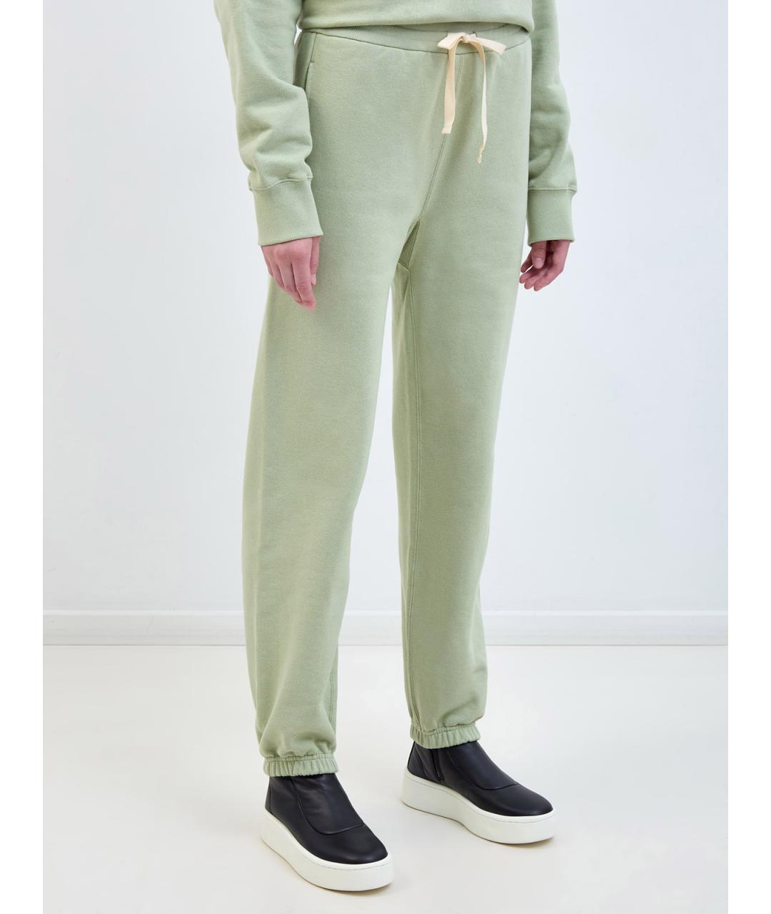 JIL SANDER Зеленые хлопковые спортивные брюки и шорты, фото 3