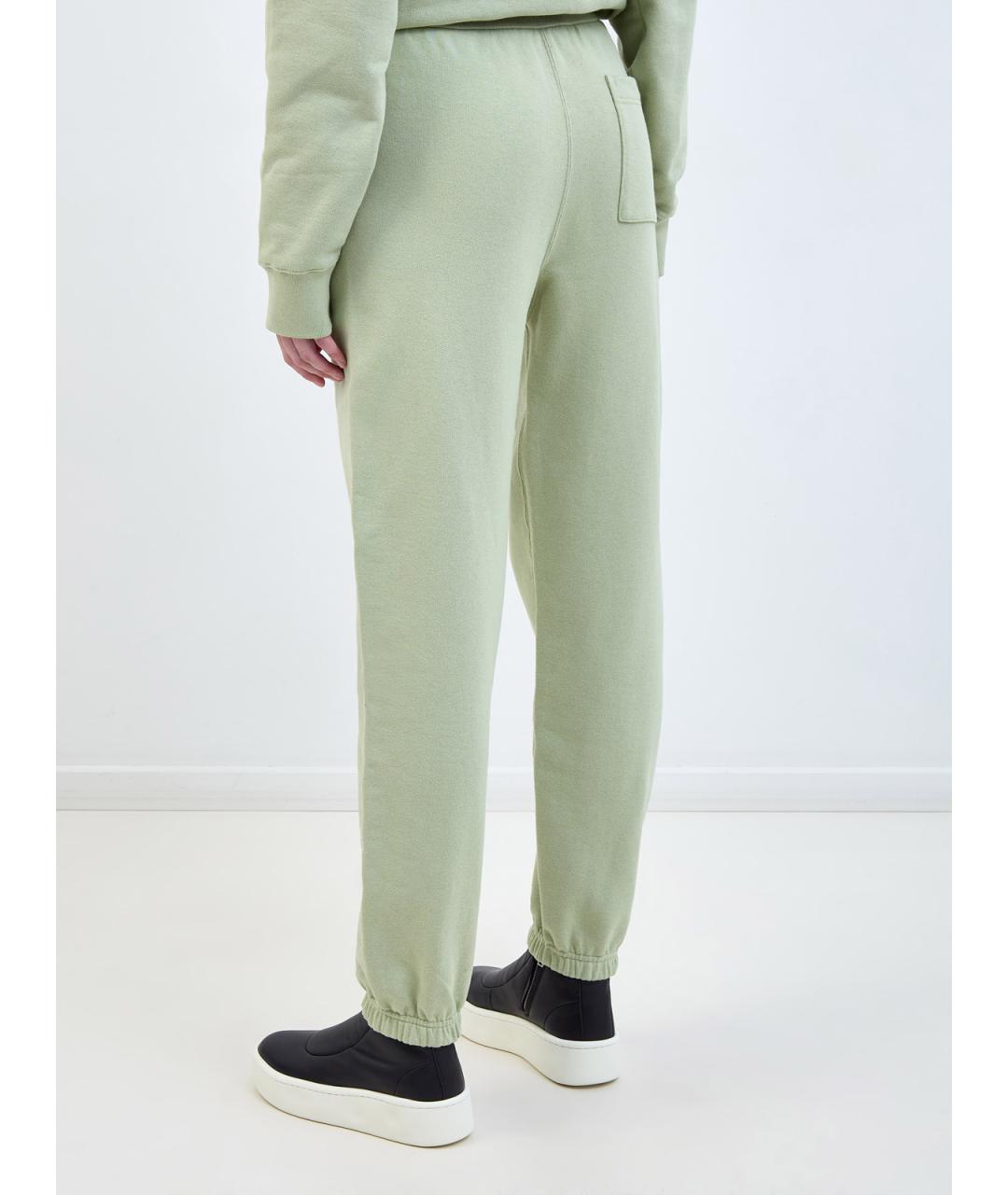 JIL SANDER Зеленые хлопковые спортивные брюки и шорты, фото 4