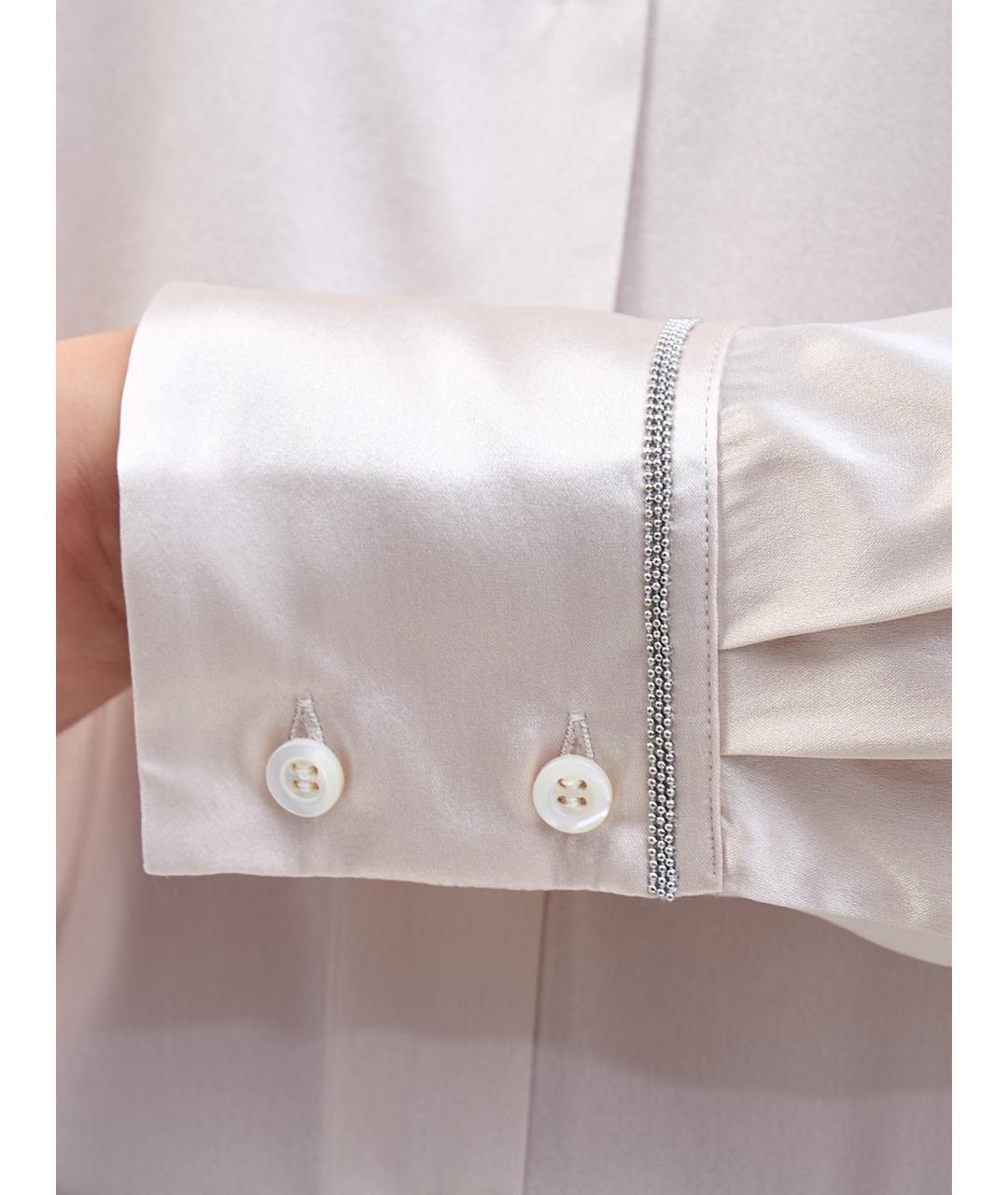 PESERICO Бежевая шелковая блузы, фото 5