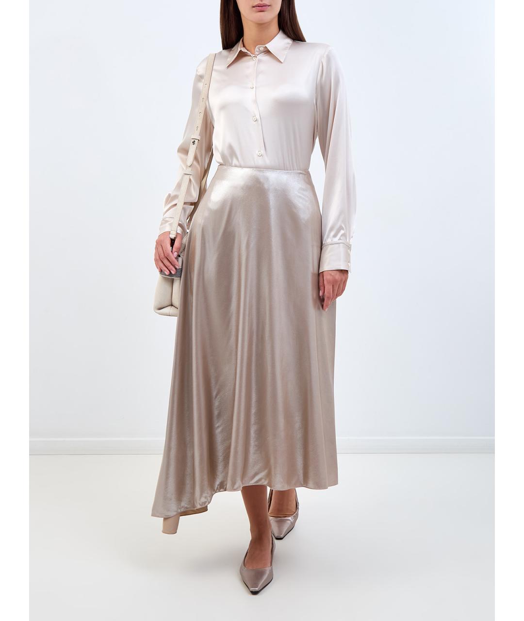 PESERICO Бежевая шелковая блузы, фото 2