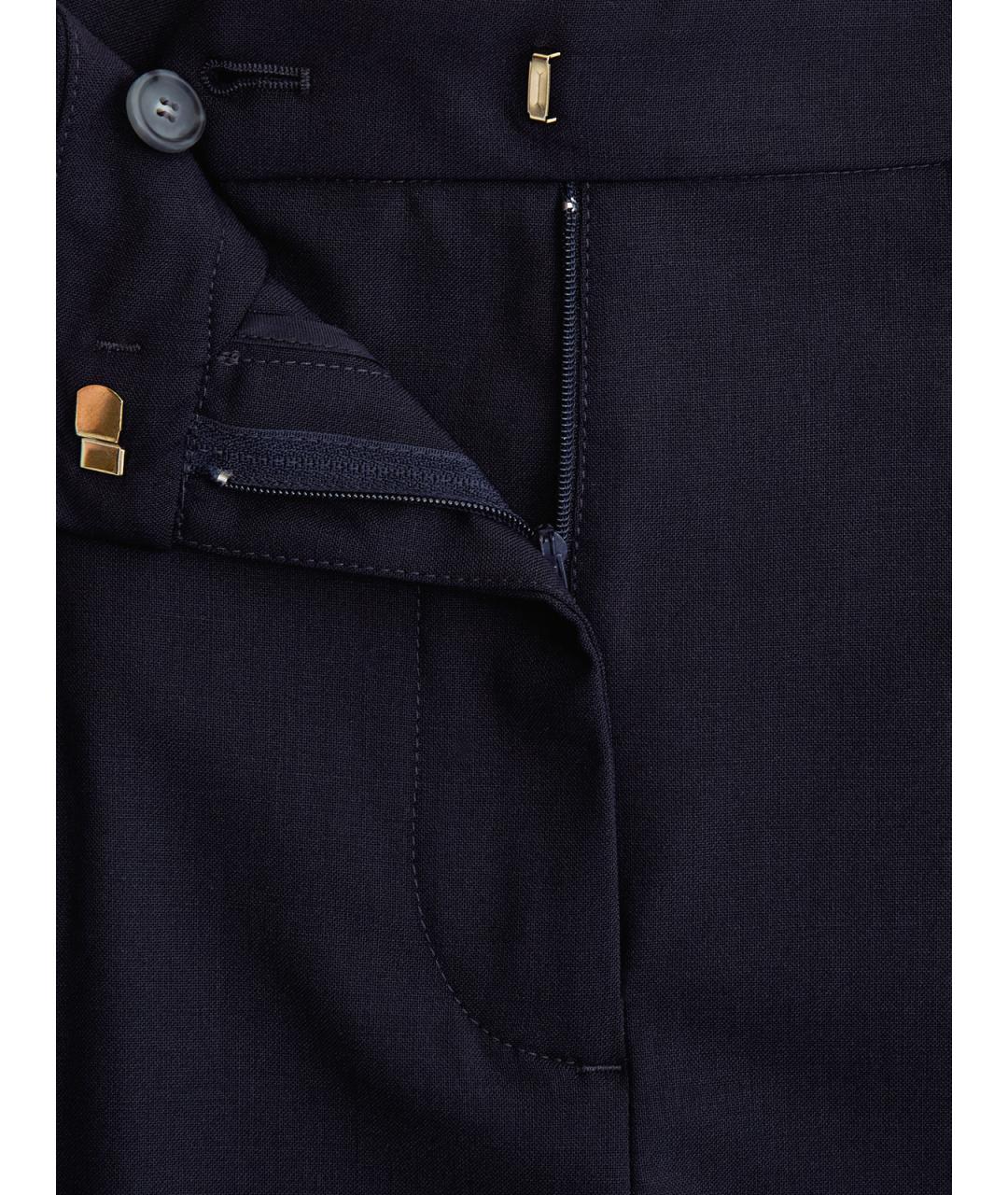 LORENA ANTONIAZZI Темно-синие шерстяные брюки широкие, фото 2