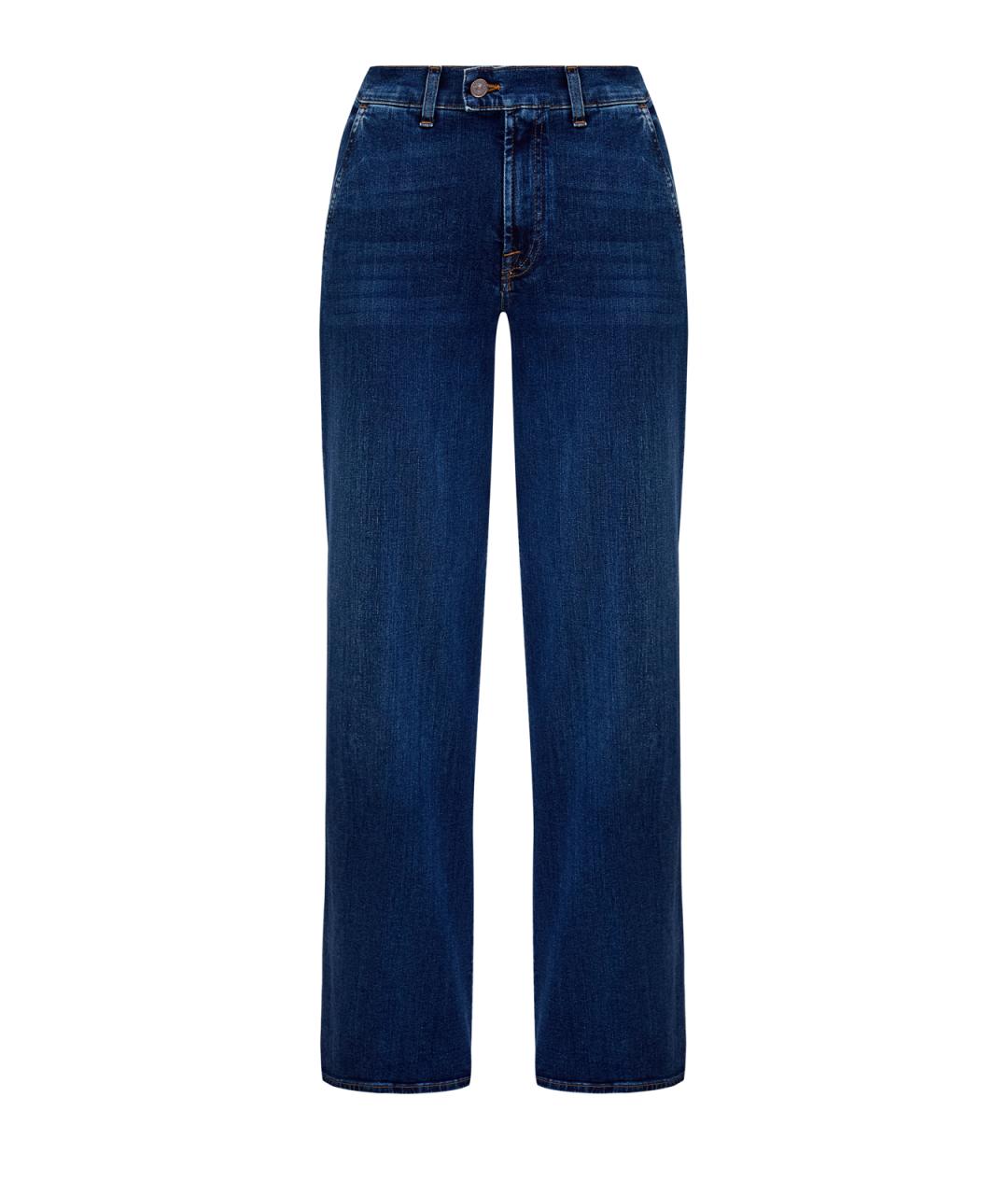 7 FOR ALL MANKIND Синие хлопковые прямые джинсы, фото 1