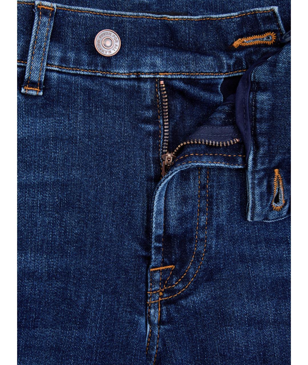 7 FOR ALL MANKIND Синие хлопковые прямые джинсы, фото 6