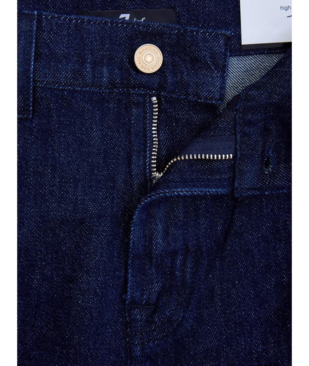 7 FOR ALL MANKIND Темно-синие хлопковые прямые джинсы, фото 6