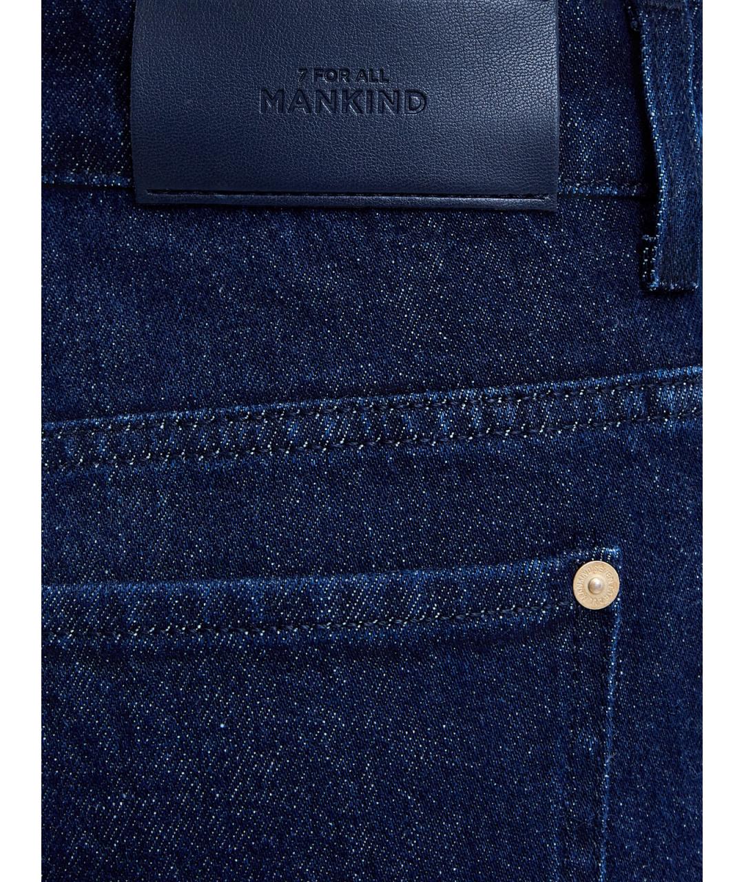 7 FOR ALL MANKIND Темно-синие хлопковые прямые джинсы, фото 5