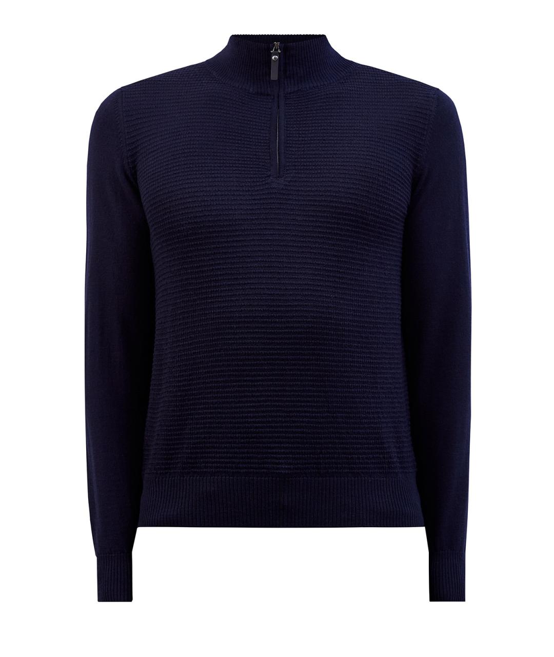 CANALI Темно-синий шерстяной джемпер / свитер, фото 1