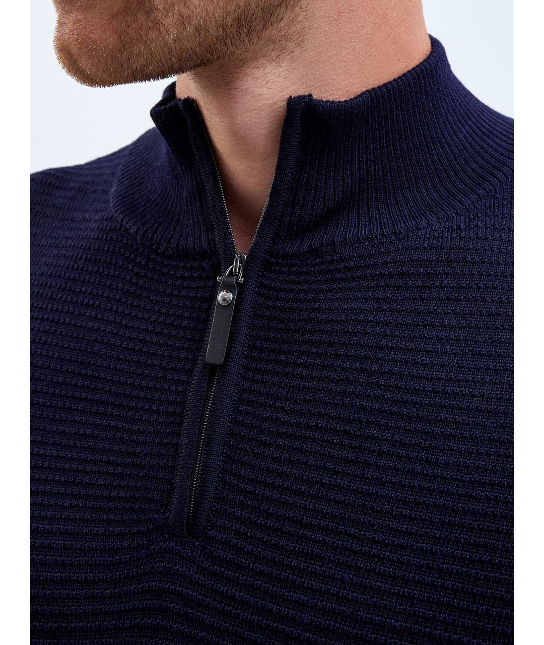 CANALI Темно-синий шерстяной джемпер / свитер, фото 5