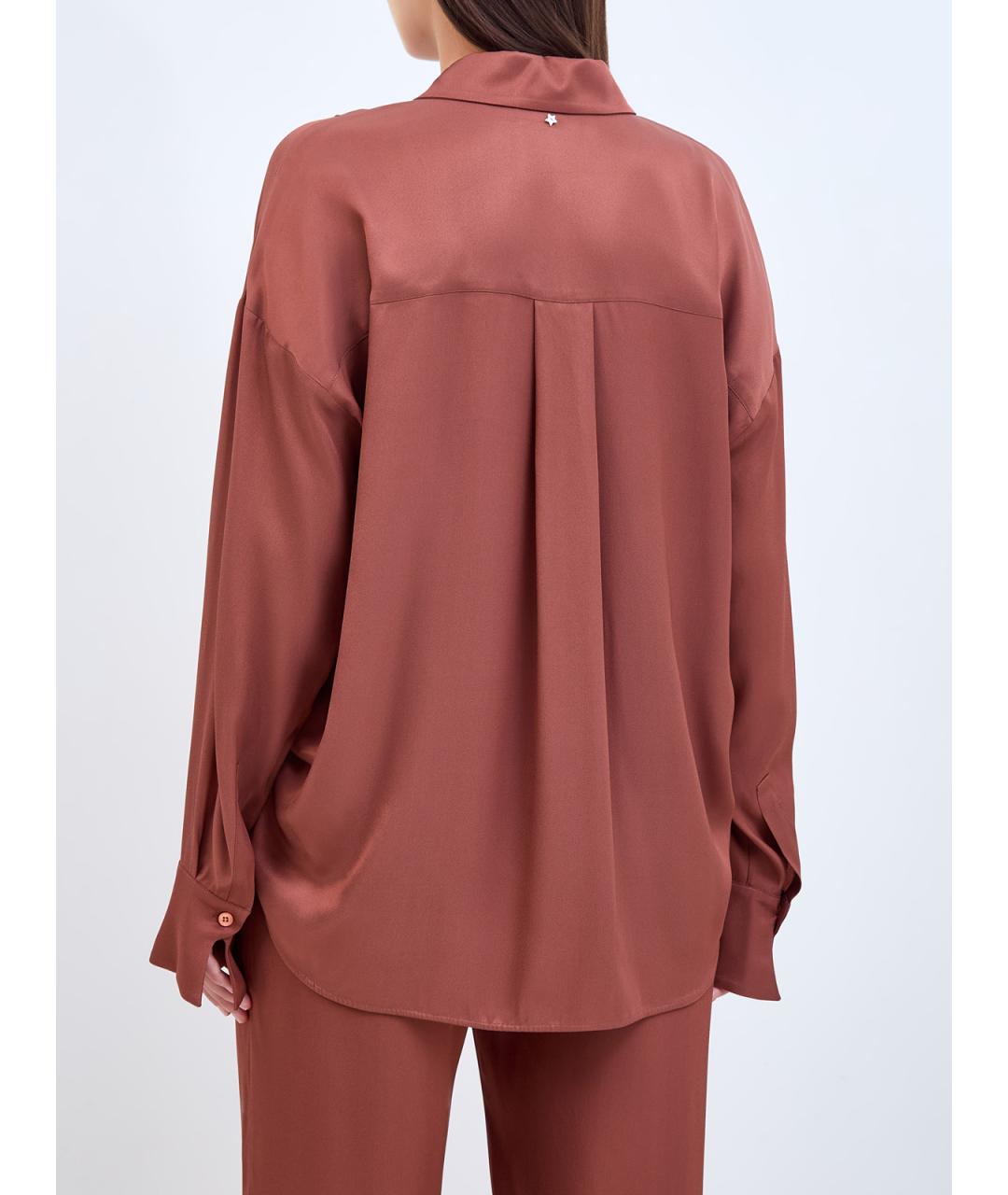 LORENA ANTONIAZZI Коричневая ацетатная рубашка, фото 4