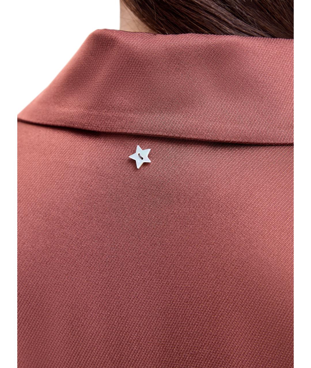 LORENA ANTONIAZZI Коричневая ацетатная рубашка, фото 5