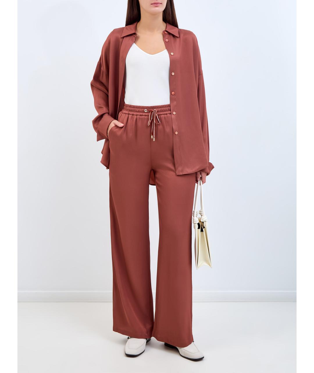 LORENA ANTONIAZZI Коричневая ацетатная рубашка, фото 2