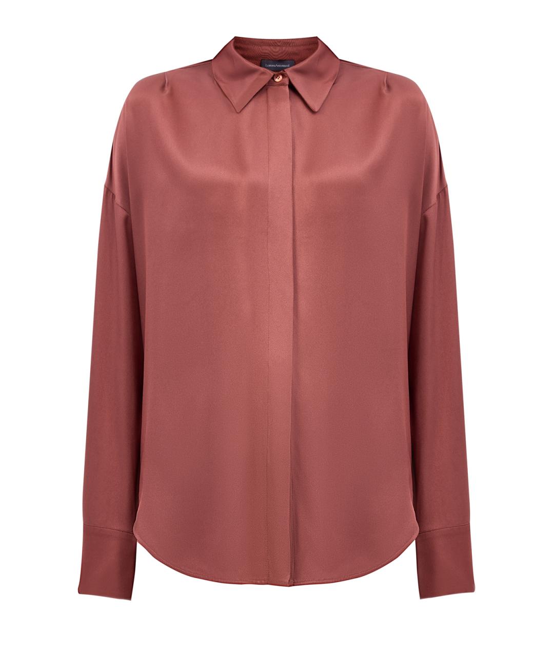 LORENA ANTONIAZZI Коричневая ацетатная рубашка, фото 1