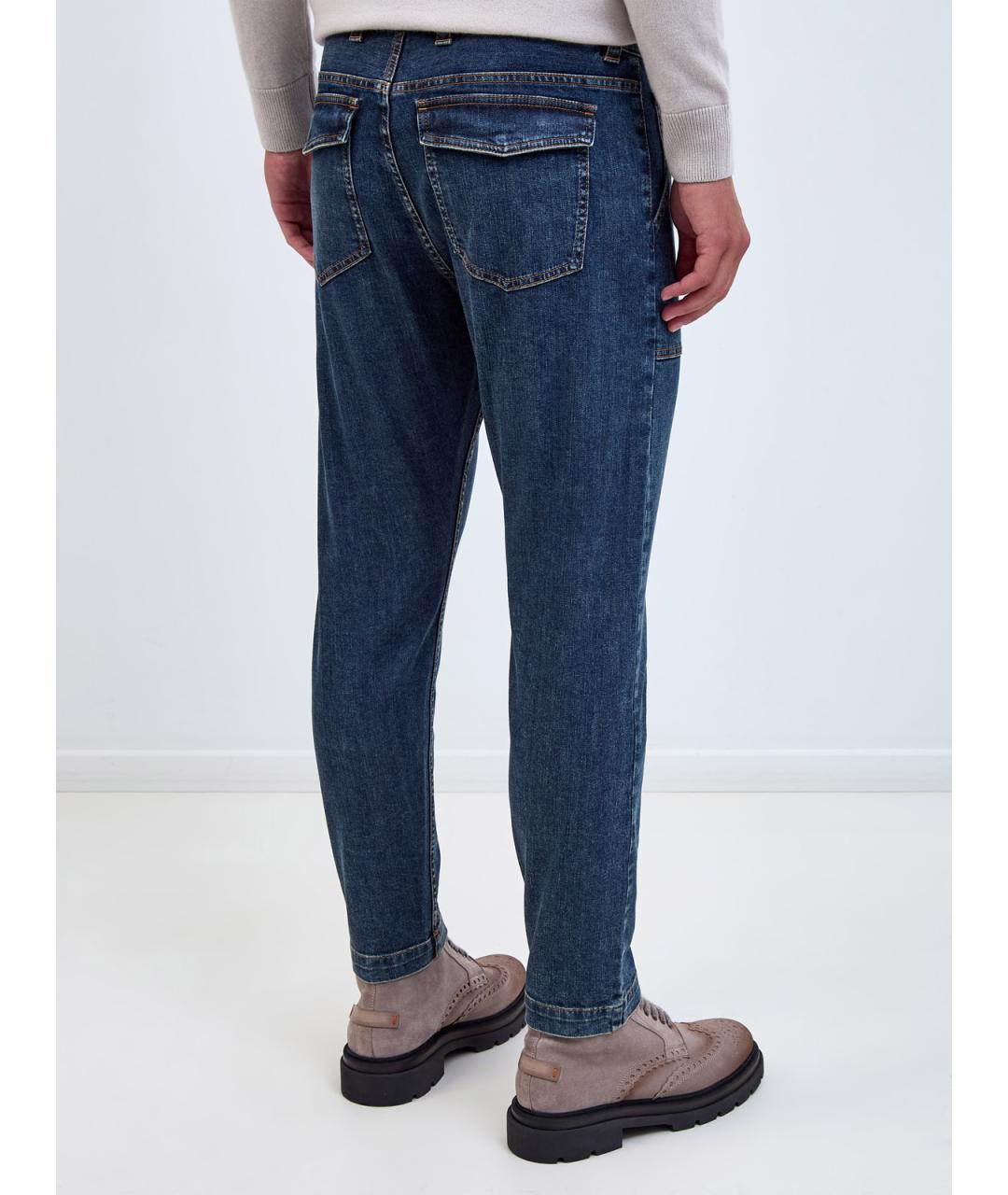 ELEVENTY Синие хлопковые джинсы скинни, фото 4