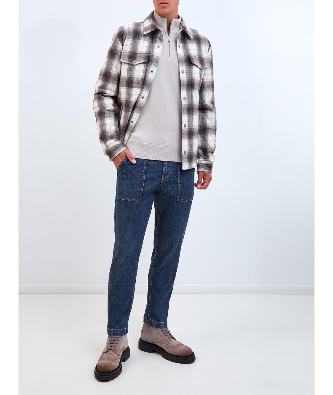 ELEVENTY Синие хлопковые джинсы скинни, фото 2