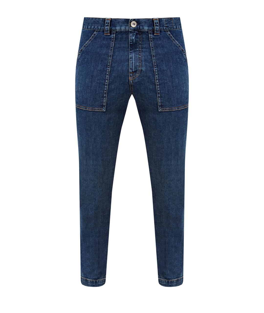 ELEVENTY Синие хлопковые джинсы скинни, фото 1