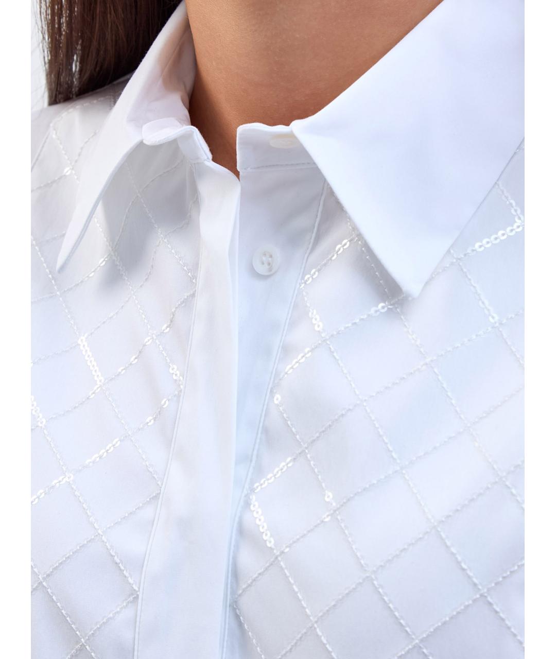 PESERICO Белая хлопковая рубашка, фото 5
