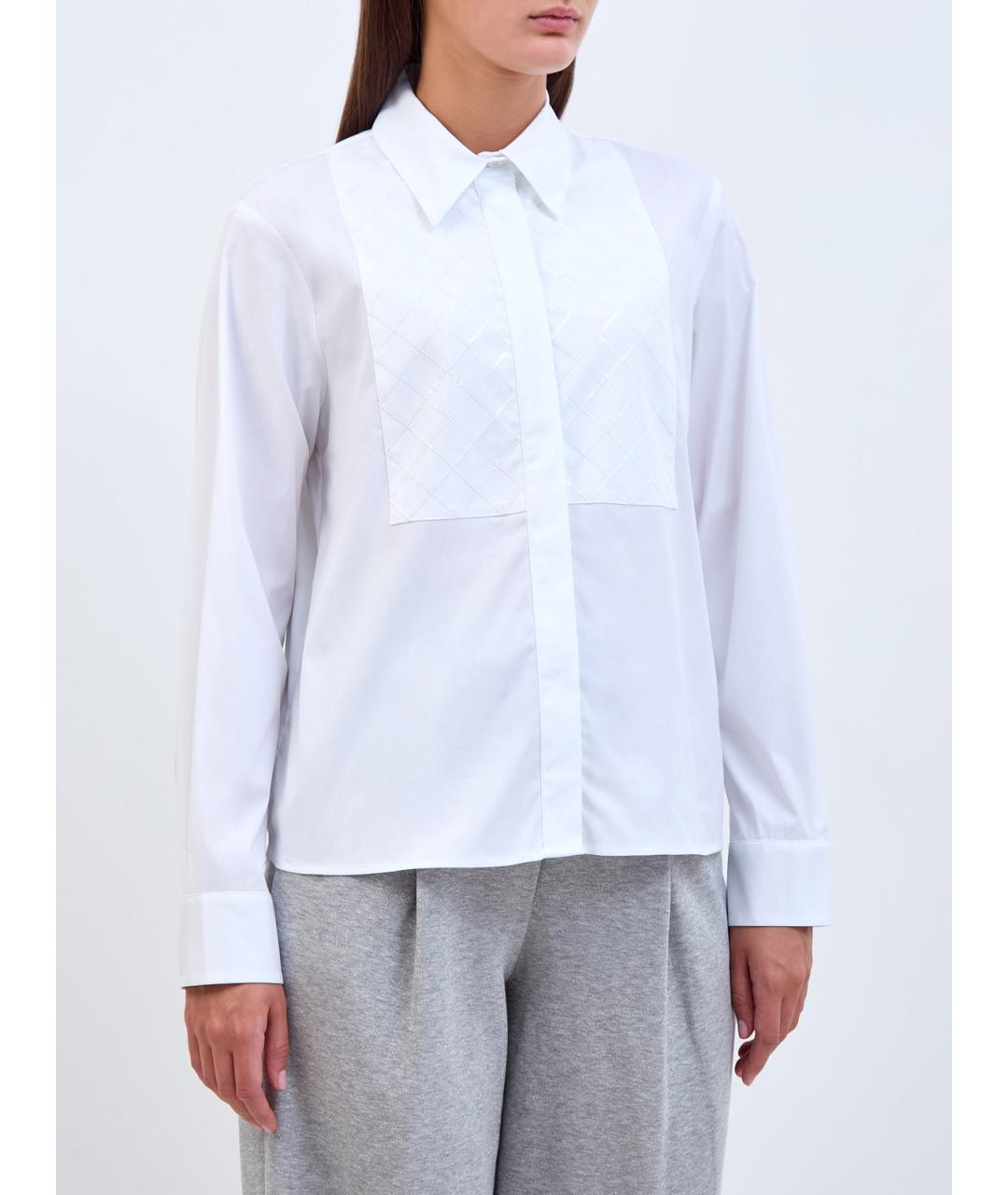 PESERICO Белая хлопковая рубашка, фото 3