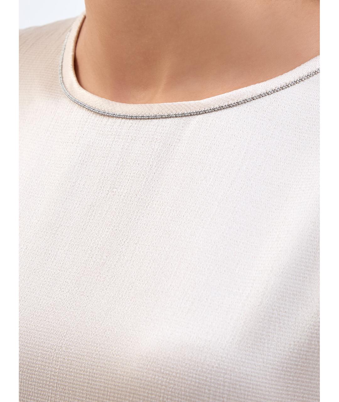 PESERICO Бежевое вискозное повседневное платье, фото 3