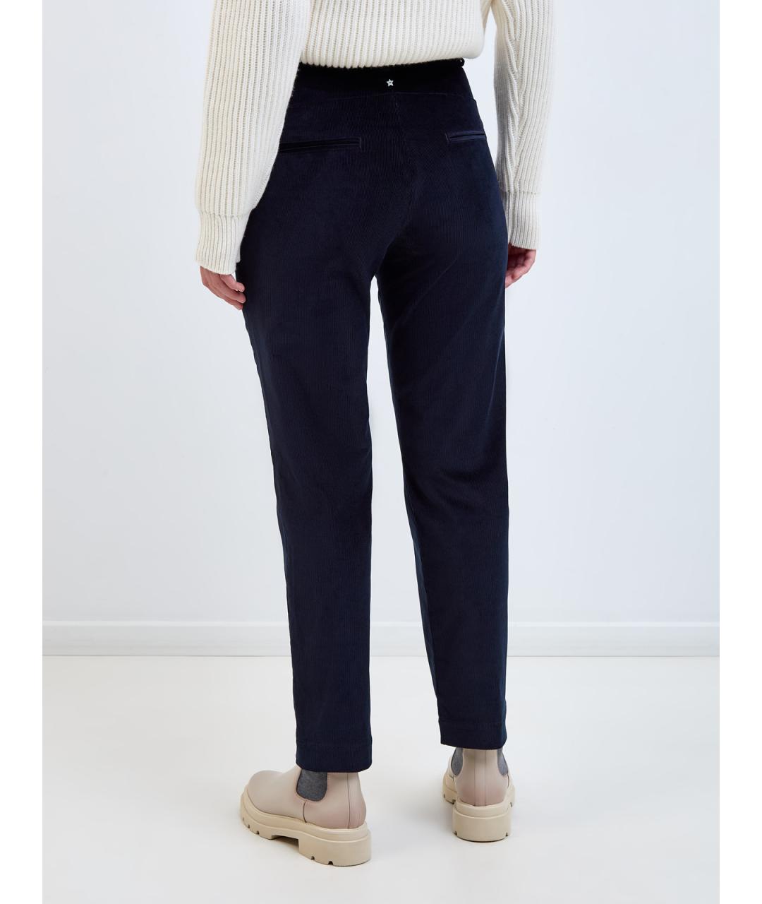 LORENA ANTONIAZZI Синие хлопковые прямые брюки, фото 4