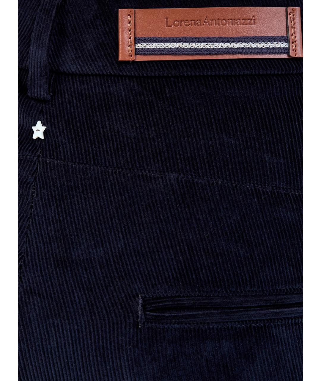 LORENA ANTONIAZZI Синие хлопковые прямые брюки, фото 5