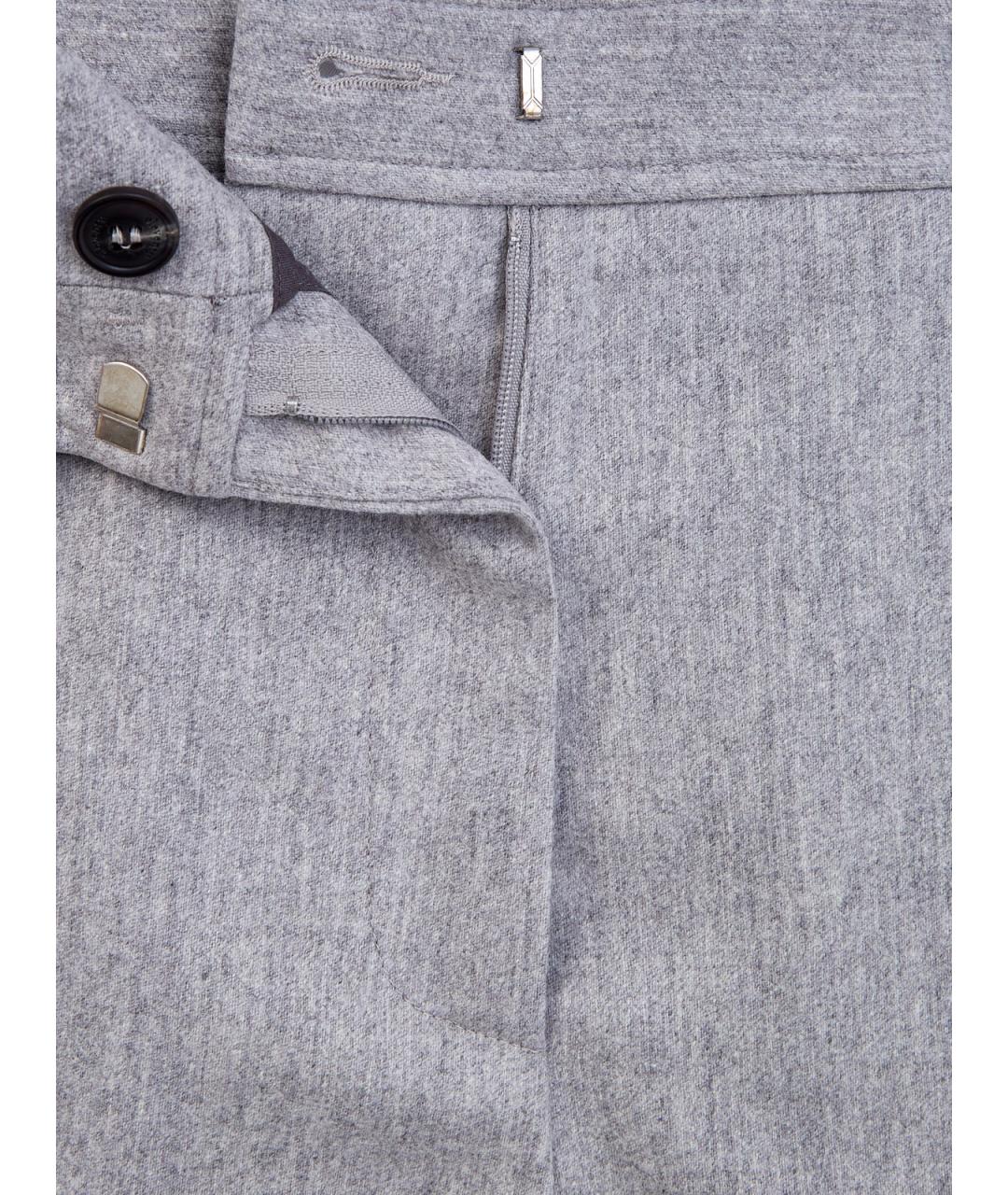 ELEVENTY Серые шерстяные прямые брюки, фото 6