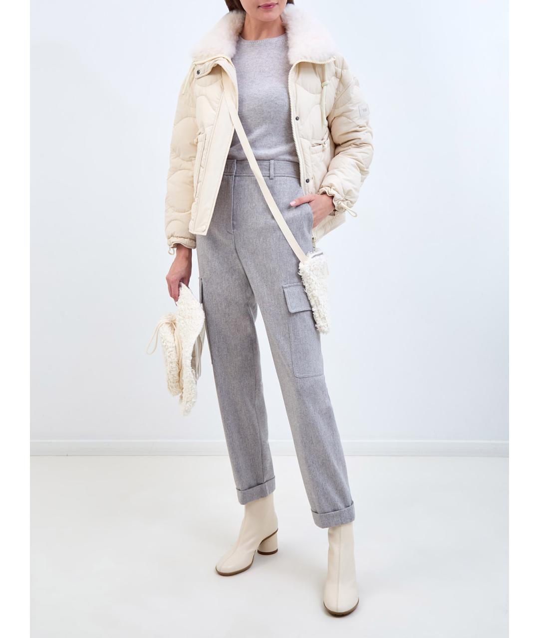 ELEVENTY Серые шерстяные прямые брюки, фото 2