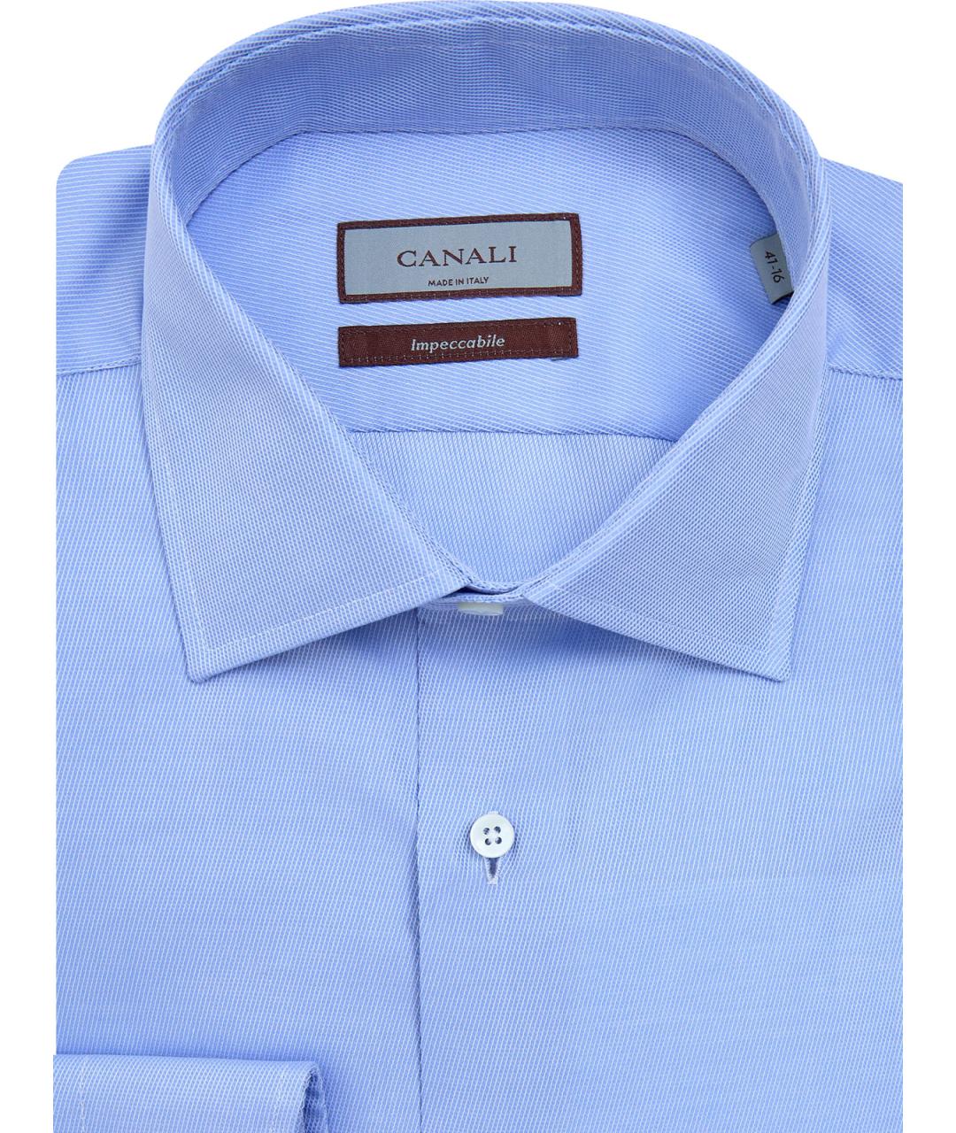 CANALI Голубая хлопковая кэжуал рубашка, фото 2