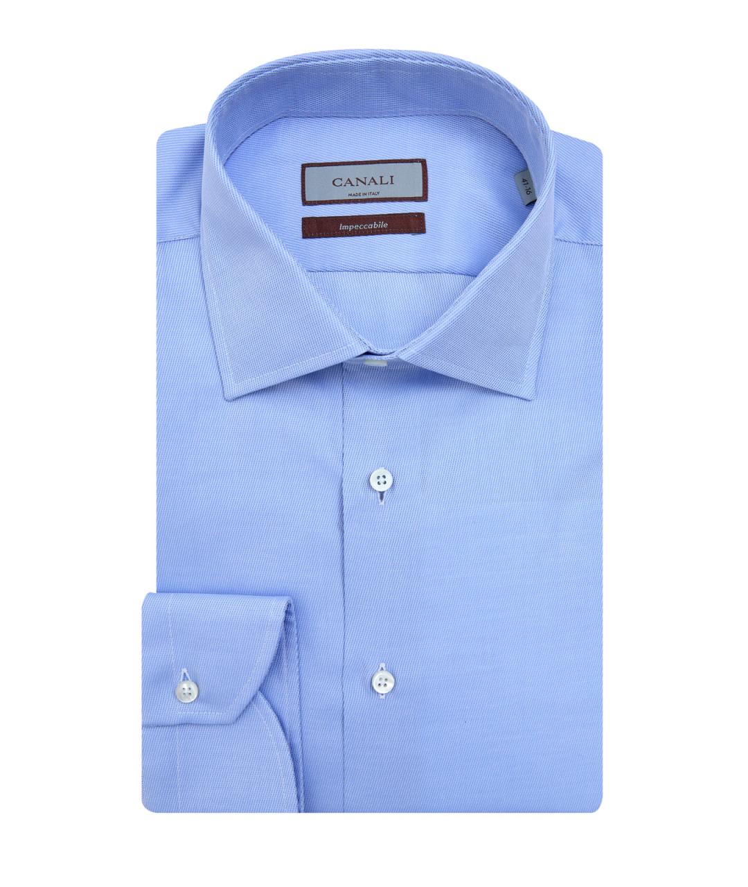 CANALI Голубая хлопковая кэжуал рубашка, фото 1