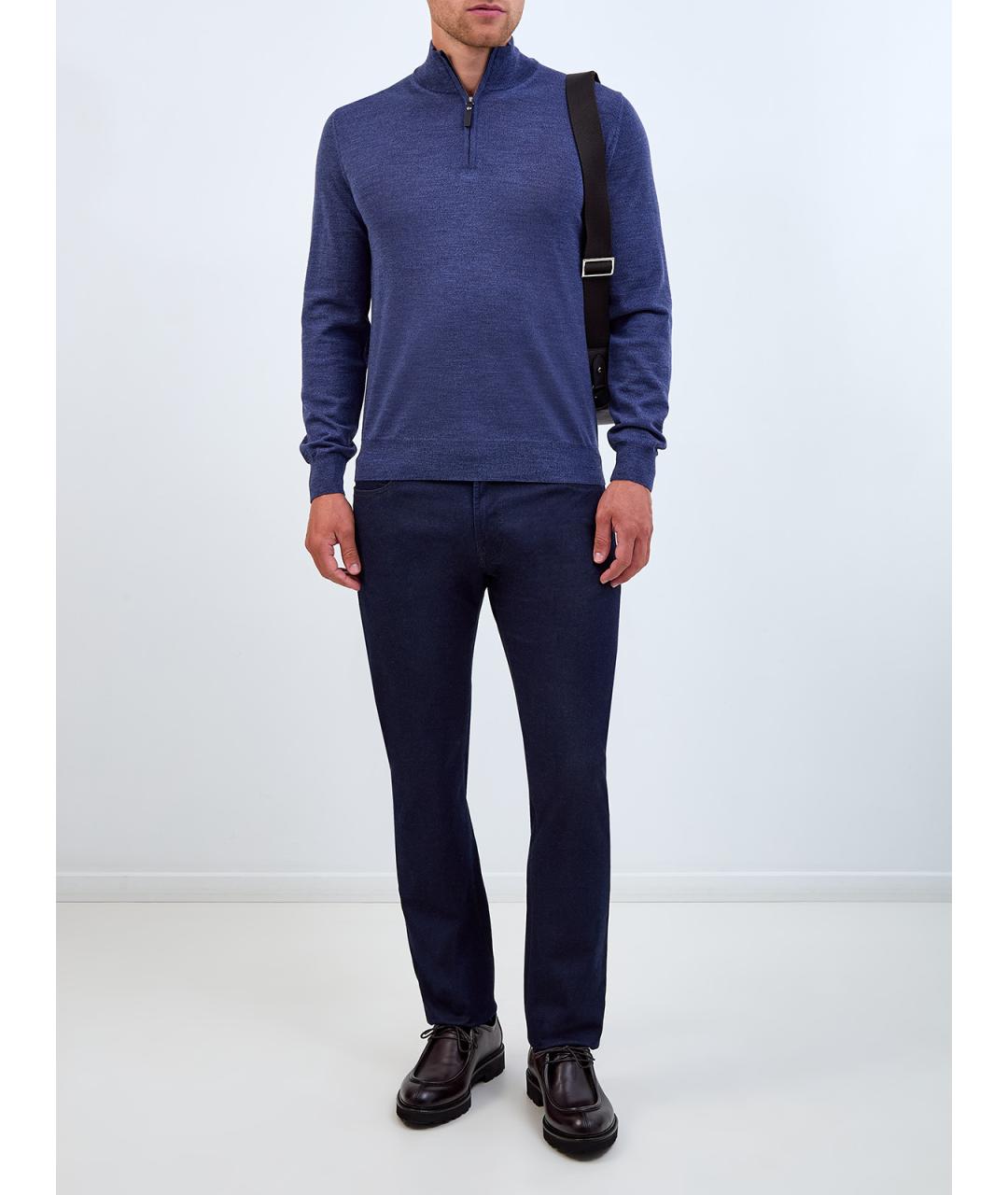 CANALI Синий шерстяной джемпер / свитер, фото 2