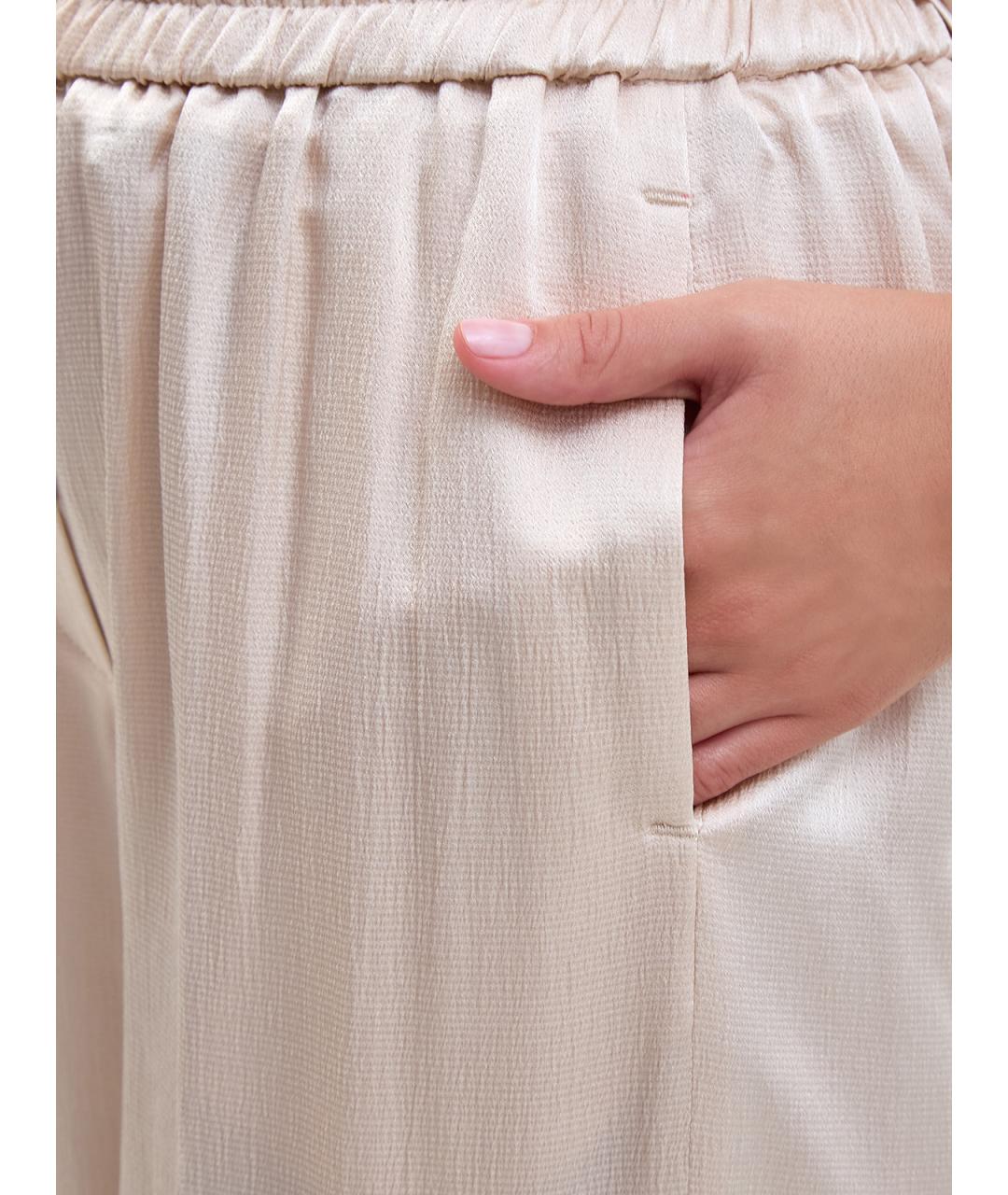 PESERICO Бежевые вискозные брюки широкие, фото 5