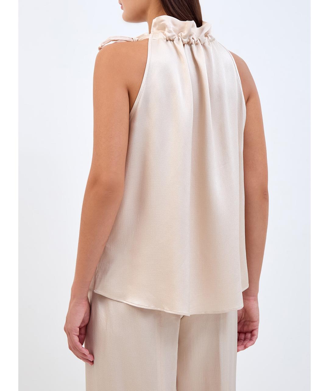 PESERICO Бежевая вискозная блузы, фото 4