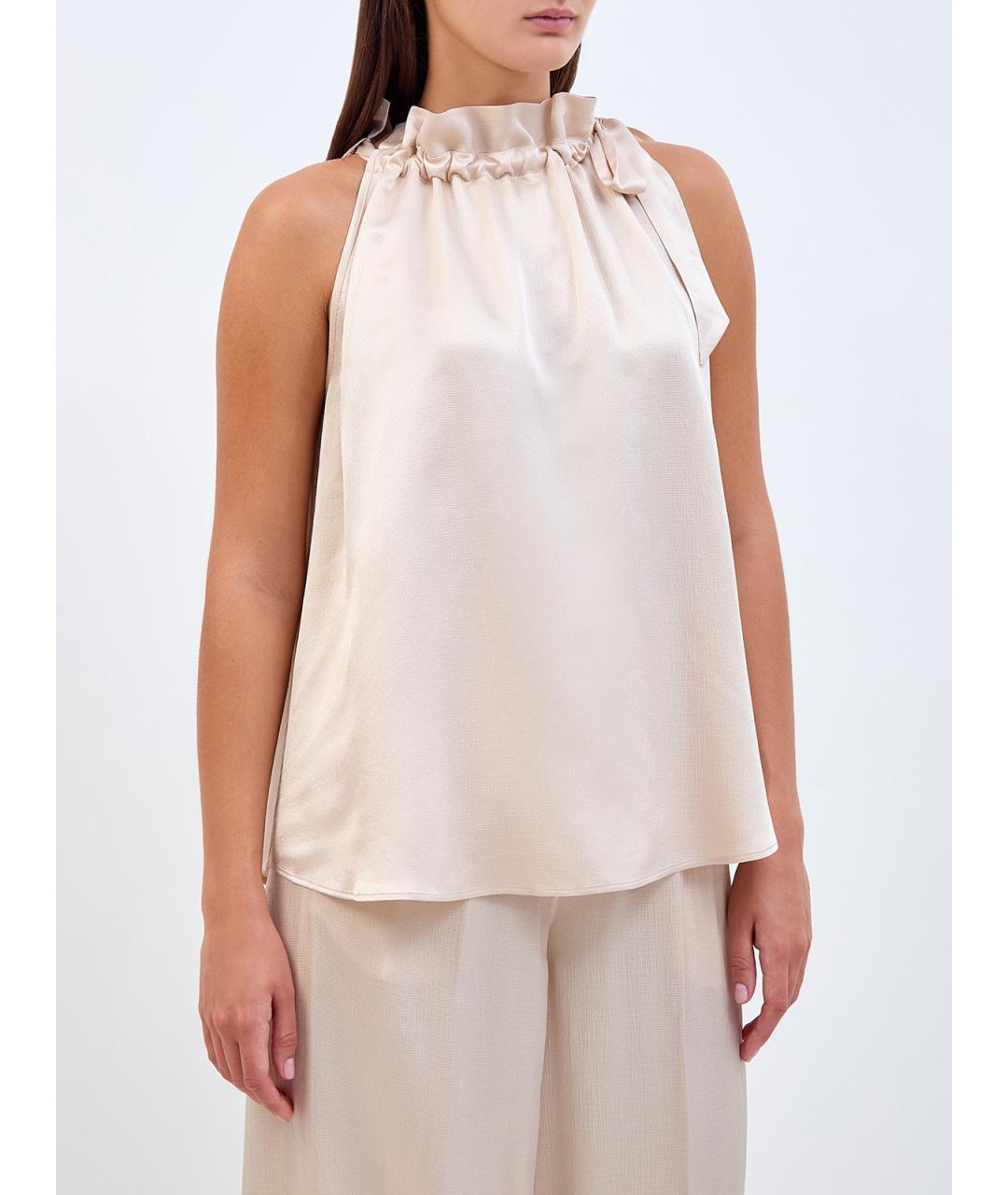 PESERICO Бежевая вискозная блузы, фото 3