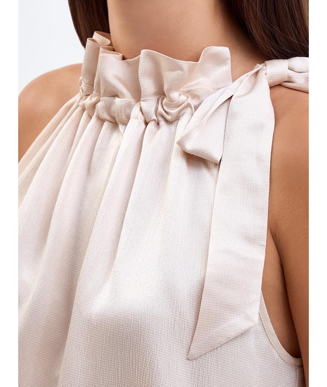 PESERICO Бежевая вискозная блузы, фото 5